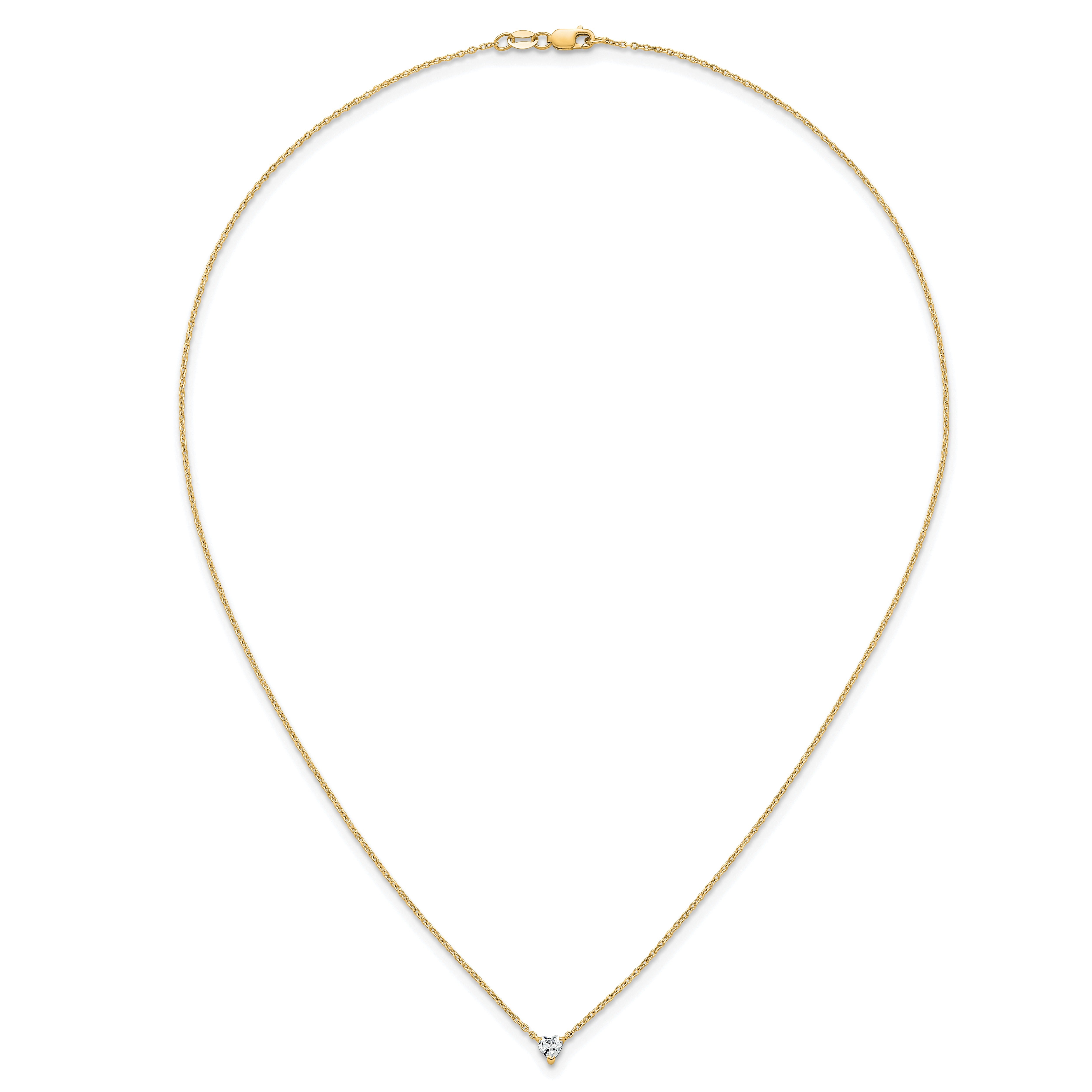 14k Gold Lab Grown Diamond Solitaire Heart Necklace