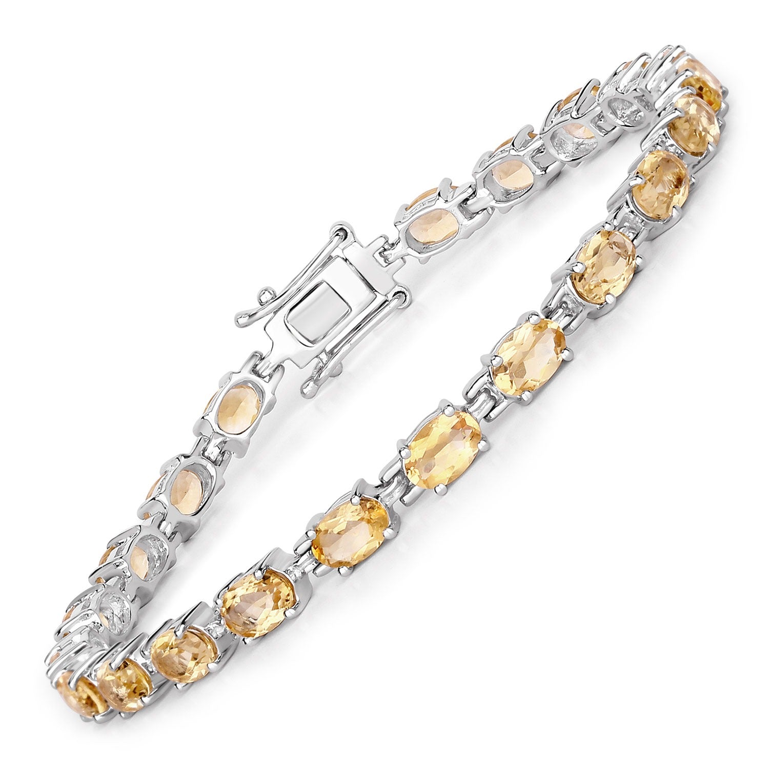 Genuine Citrine Sterling Silver Bracelet