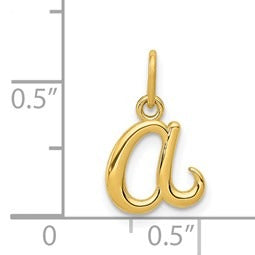 14k Yellow Gold Letter Initial Charm Pendant Fine Color Jewels