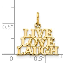 14k Gold Live Love Laugh Charm