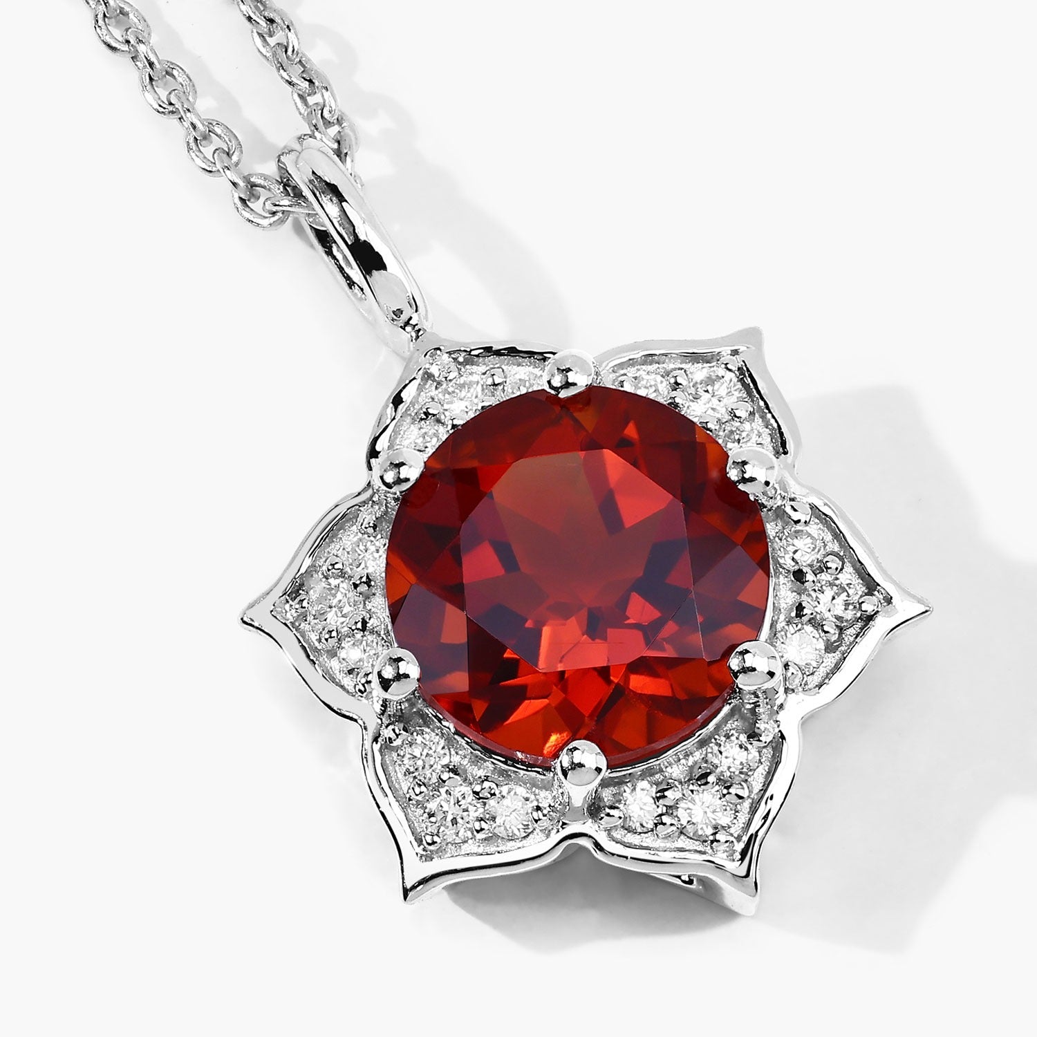 1.63 Ct Genuine Madeira Citrine and Lab Diamond Silver Star Necklace Fine Color Jewels
