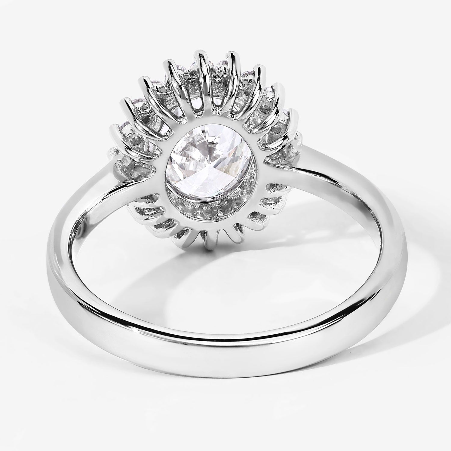 Halo Style 1.73 Ct Lab Diamond Oval Platinum Bridal Floral Ring