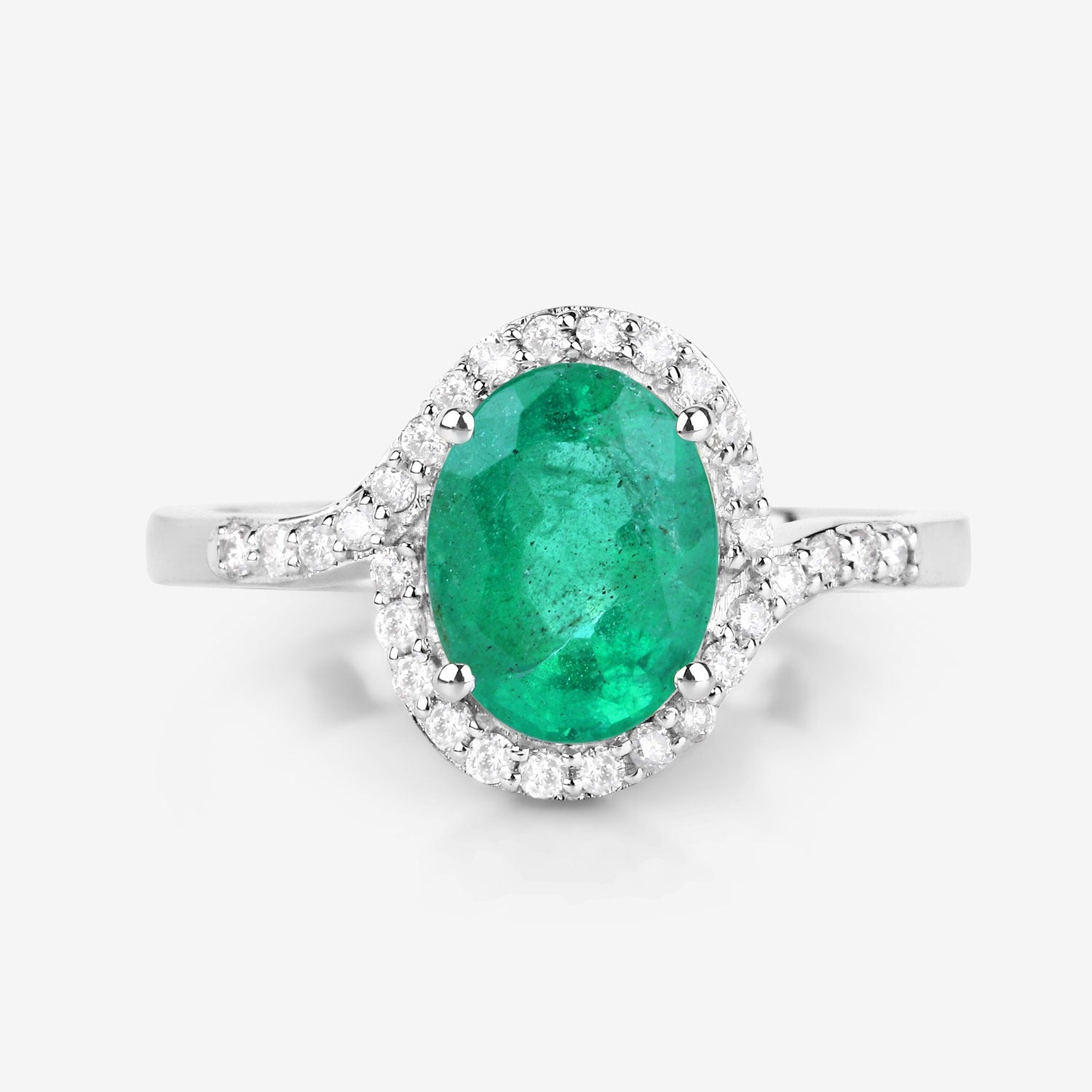 Genuine Zambian Emerald Diamond Gold Ring