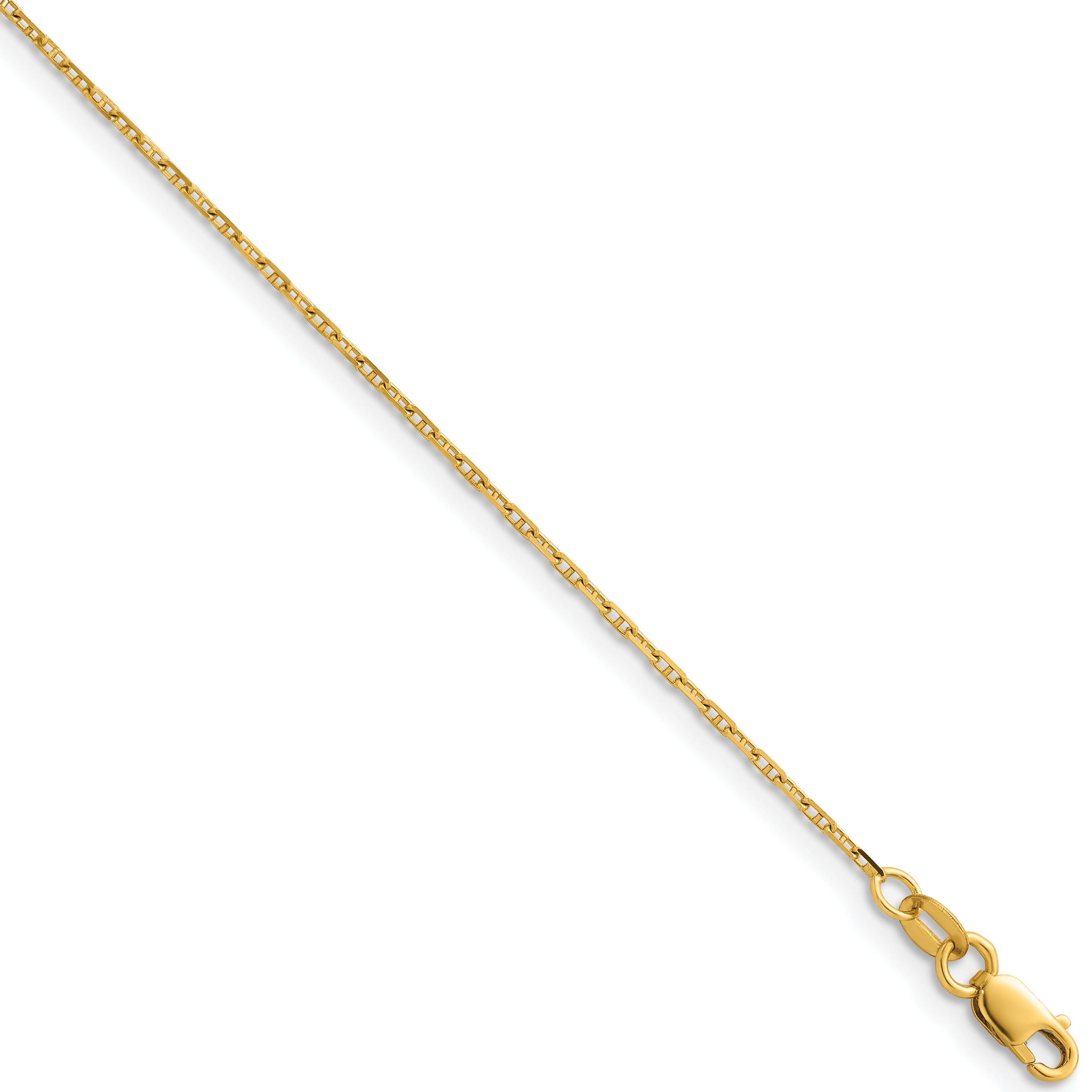 1.3 mm 14K Gold Polished Anchor 18 Inch Chain