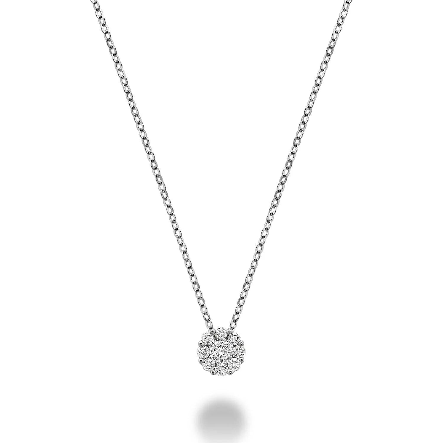 10k Gold Cluster Diamond Necklace