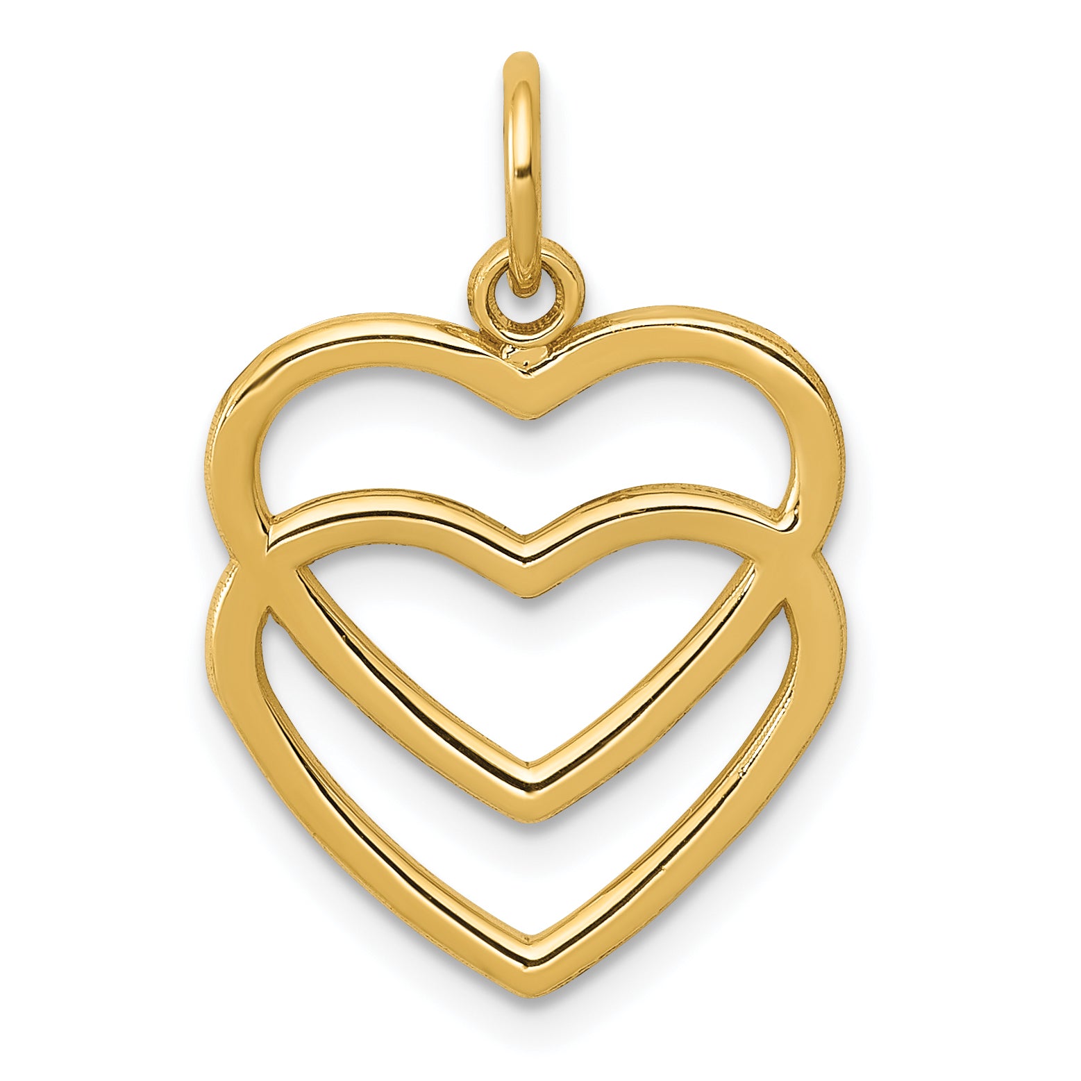 Double Heart Gold Pendant Fine Color Jewels