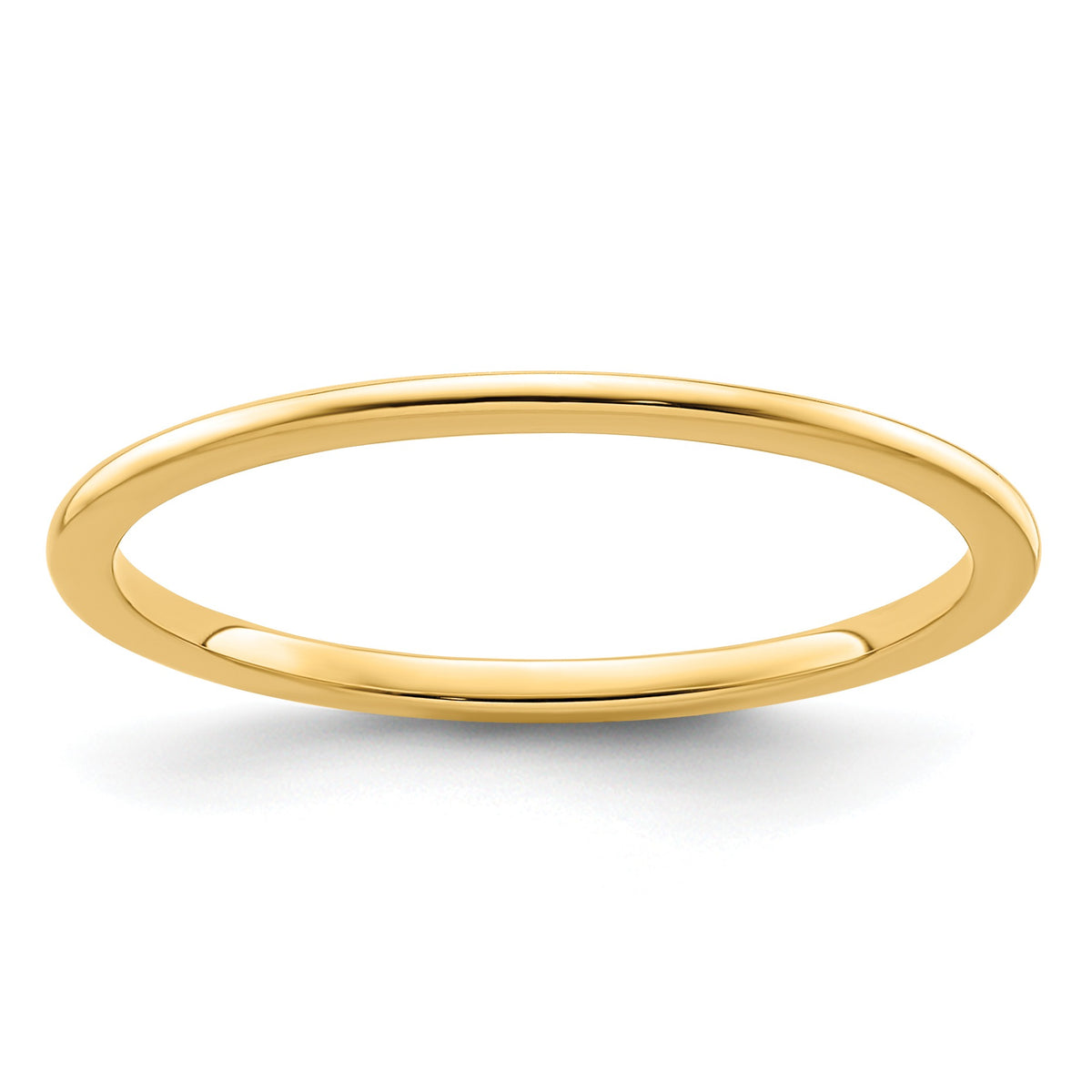 14K Yellow Gold Half Round Polished Stackable Band Ring