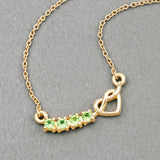 Genuine Peridot Heart Necklace