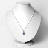 14K Yellow Gold Genuine Amethyst and Diamond Necklace