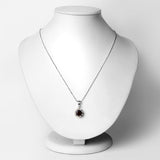 Genuine Garnet and Diamond Pendant Necklace