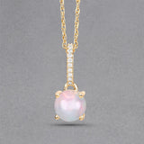 10K Gold Opal Pendant Necklace with Diamond Accents