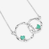 Genuine Emerald Infinity Pendant Necklace