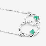 Genuine Emerald Infinity Pendant Necklace