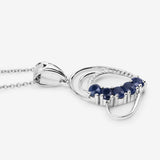 Genuine Blue Sapphire Heart Shape Pendant Necklace