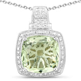 Genuine Green Amethyst Pendant Necklace