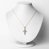 Genuine Emerald Green Cross Necklace