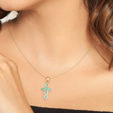 Genuine Emerald Green Cross Necklace