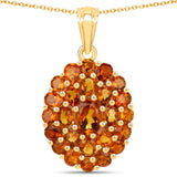 Natural Citrine Cluster Pendant Necklace