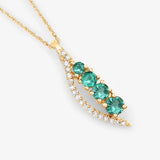 14K Yellow Gold Zambian Emerald Graduated Pendant