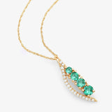 14K Yellow Gold Zambian Emerald Graduated Pendant