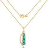 14K Yellow Gold Zambian Emerald Graduated Pendant