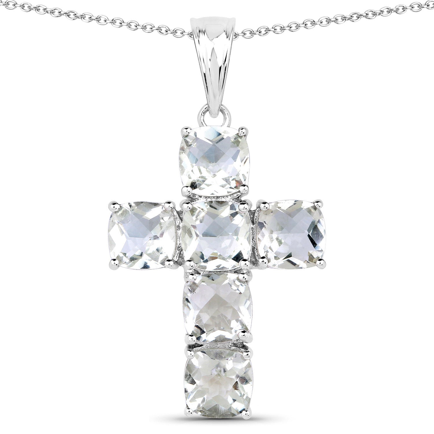Genuine Green Amethyst Cross Pendant