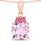 Genuine Pink Amethyst  Necklace