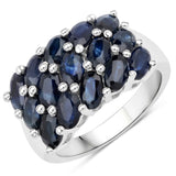 Genuine Blue Sapphire Cluster Ring