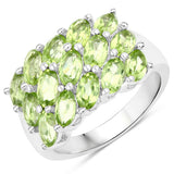 Genuine Peridot Cluster Ring