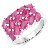 Genuine Pink Ruby Cluster Ring