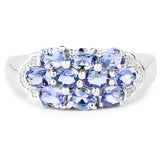 Natural Tanzanite Cluster Ring