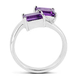 Genuine Amethyst Bypass Ring