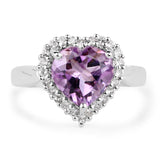 Genuine Amethyst Heart Shape Ring