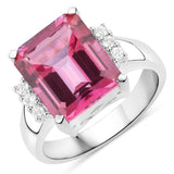 Genuine Pink Topaz Silver Ring