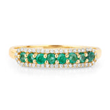 14K Yellow Gold Zambian Emerald Eternity Ring