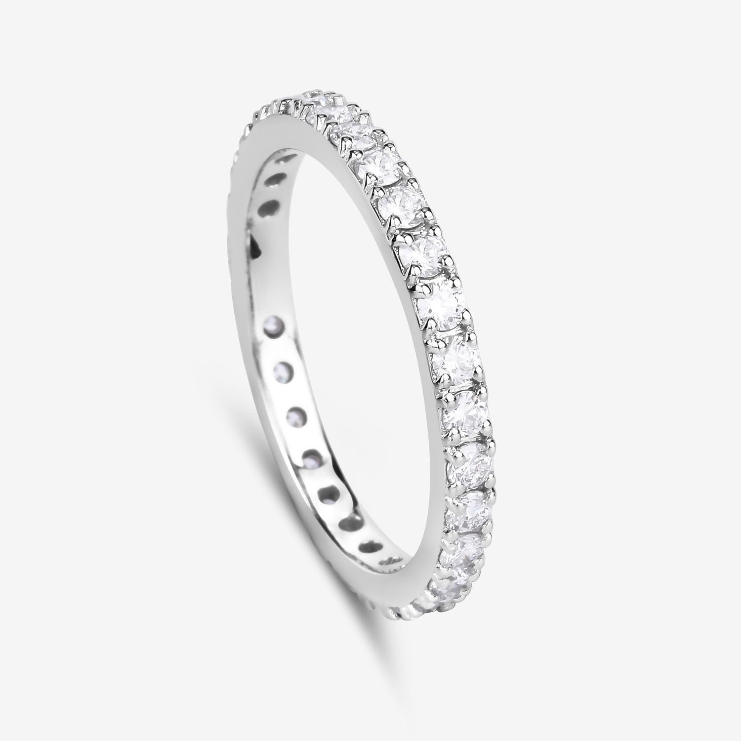 1.00ct Round Lab Grown Diamond Prong Band 14K White Gold Ring image 5