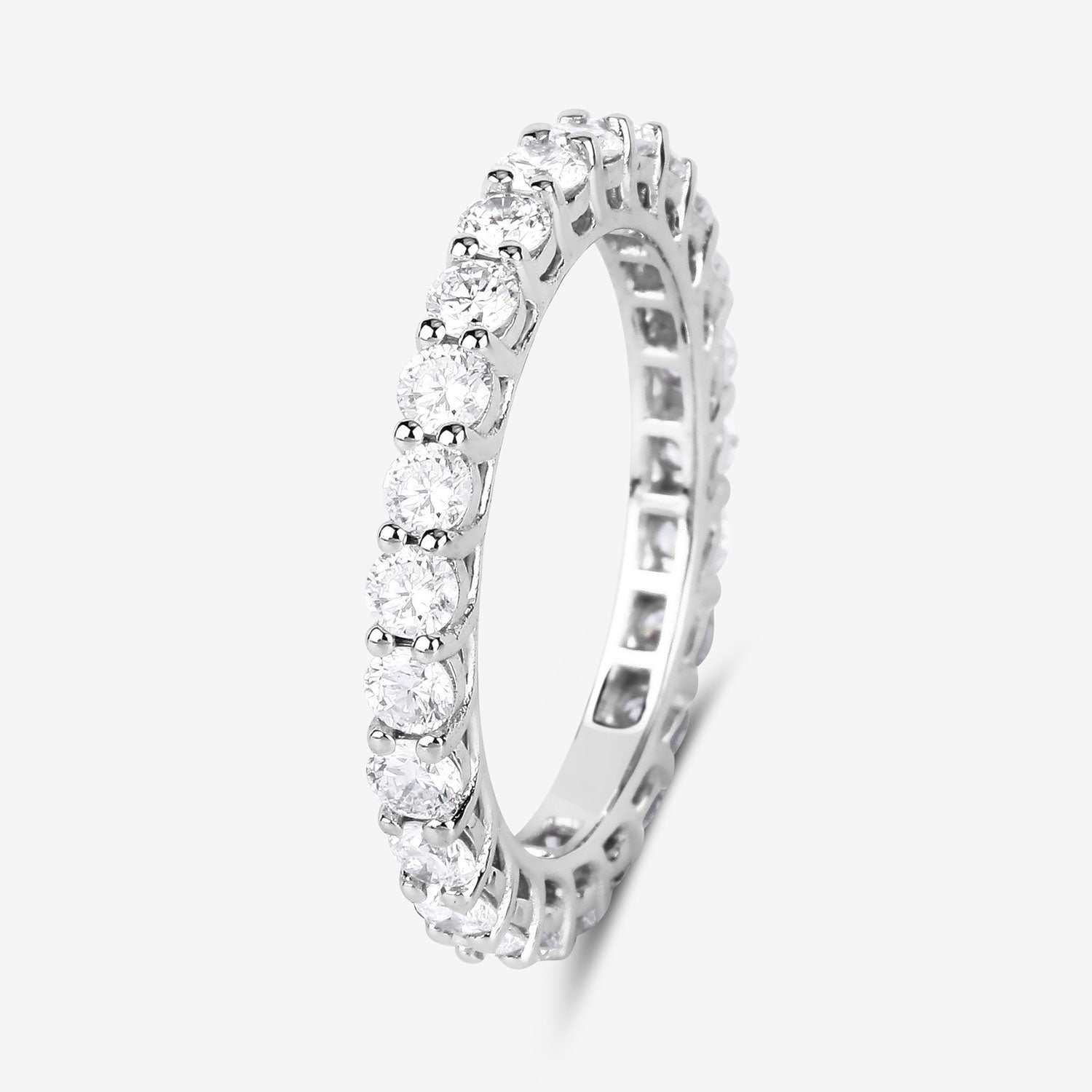 1.50ct Round Lab Grown Diamond Prong Band 14K White Gold Ring image 5