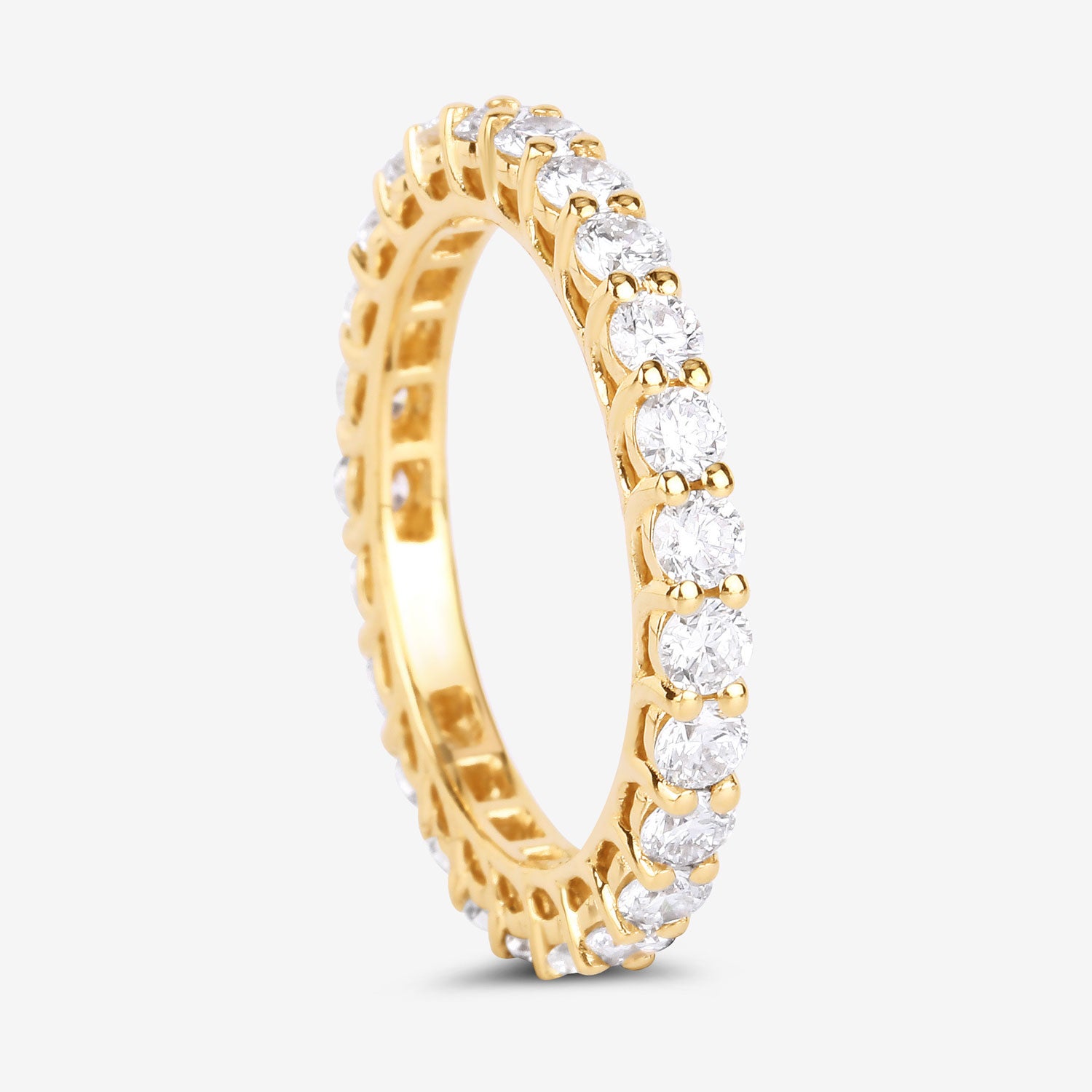 1.50ct Round Lab Grown Diamond Prong Band 14K Yellow Gold Ring image 5