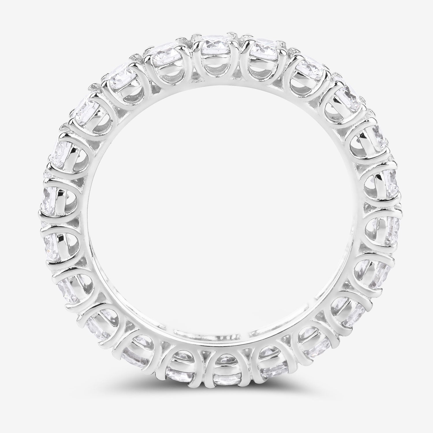 2.00ct Round Lab Grown Diamond Prong Band 14K White Gold Ring image 3