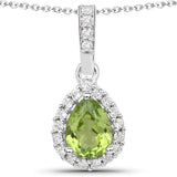 Natural Peridot Teardrop Halo Pendant Necklace Fine Color Jewels AFFORDABLE NECKLACE, ANNIVERSARY GIFT FOR HER, dla-dm-discount-all-154898, HALO NECKLACE, NATURAL PERIDOT NECKLACE, NECKLACE GIFT FOR WOMEN, PEAR SHAPED PERIDOT, PERIDOT JEWELRY FOR HER, TEARDROP NECKLACE