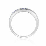  Natural Sapphire Fashion Ring Gift For Her Dual Eternity Band Sterling Silver Sapphire Stackable Ring - FineColorJewels