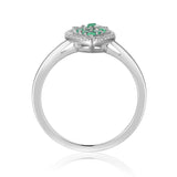 Real Emerald Ring Emerald Promise Ring for Women - FineColorJewels