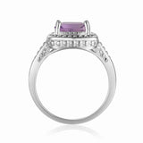 Cushion Pink Amethyst Ring for Women  Amethyst Ring  - FineColorJewels