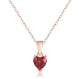 Garnet Heart Necklace - FineColorJewels