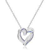 blue sapphire pendant necklace silver necklace blue heart pendant sapphire pendant blue heart necklace heart design pendant blue sapphire heart dainty heart pendant cute heart necklace cute heart pendant dainty necklace blue - FineColorJewels