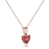 Garnet Heart Necklace - FineColorJewels