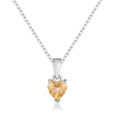 Citrine Heart Necklace - FineColorJewels