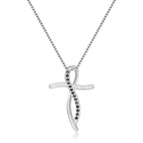 Infinity Cross Necklace For Women Genuine Sapphire Pendant - FineColorJewels