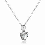 Moissanite Heart NecklaceSolitaire Heart Pendant White Moissanite Heart Pendant Silver  - FineColorJewels