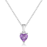 Amethyst Heart Necklace - FineColorJewels